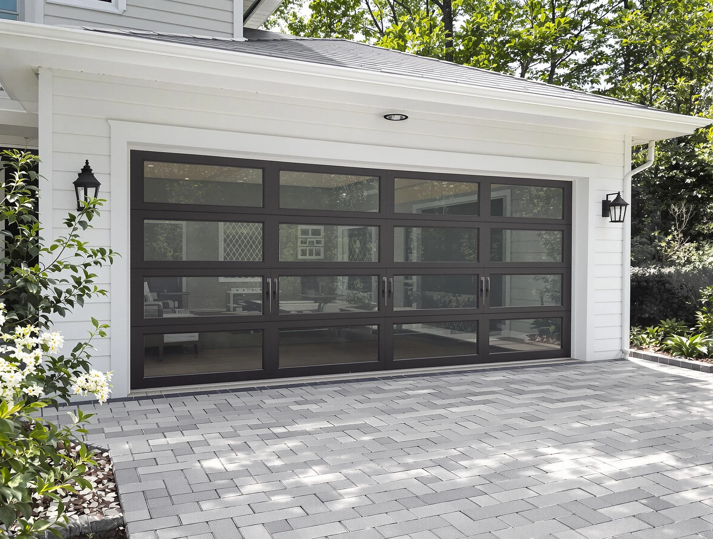 Adams Garage Door Repair design specialist presenting custom garage door options to Adams homeowner